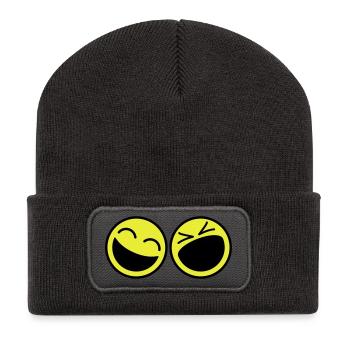 Smileys - Beanie recyclé à patch - charbon - Devant