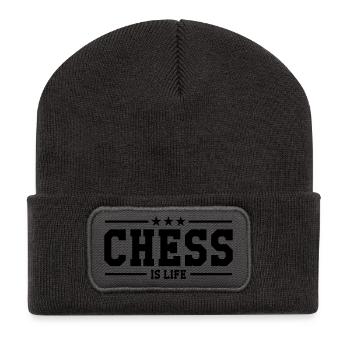 Chess is life - Beanie recyclé à patch - charbon - Devant