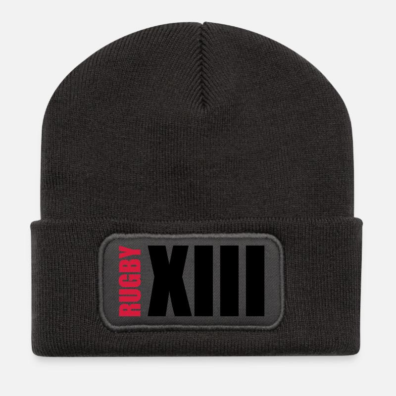 Rugby XIII - Beanie recyclé à patch - charbon