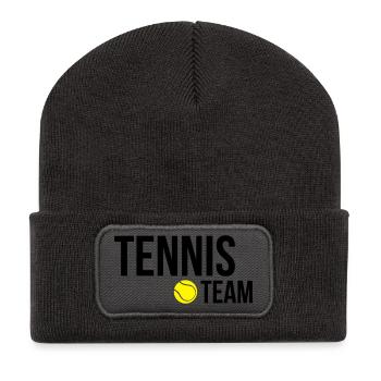 tennis_team - Recycelte Patch Beanie - Dunkelgrau - Vorne