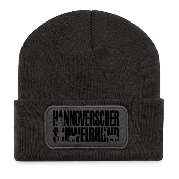 Jagdhund Hannoverscher Schweißhund - Recycelte Patch Beanie - Dunkelgrau - Vorne