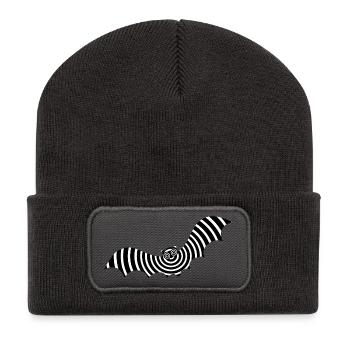 Bat Optical Illusion Illusion Halloween - Recycled Patch Beanie - dark grey - Front