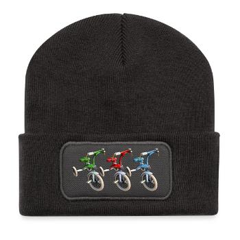 Conduite en tricycle - Beanie recyclé à patch - charbon - Devant