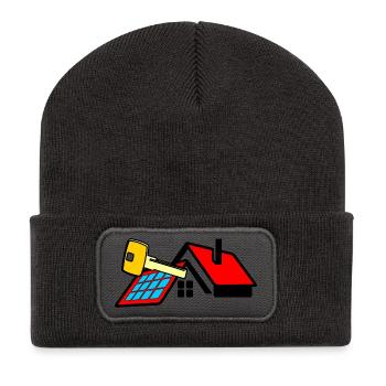 Key for the new skin gold colored key - Recycled Patch Beanie - dark grey - Front