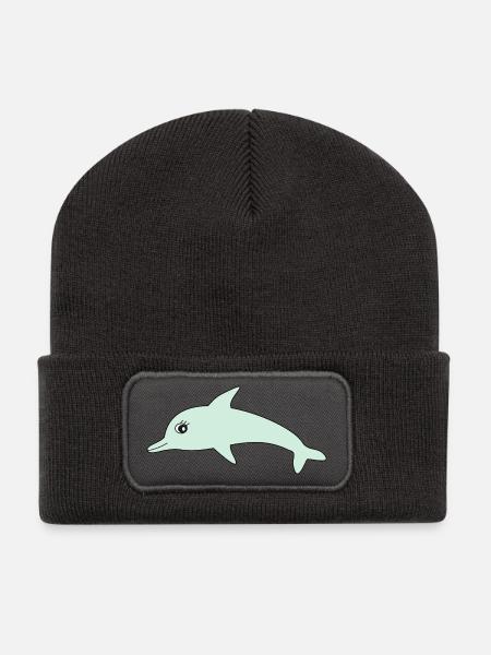 Delfin Delphine - Recycelte Patch Beanie - Dunkelgrau