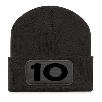 10. 10 YEARS. 10th ANNIVERSARY. 10 YEAR ANNIVERSARY. - Recycled Patch Beanie - dark grey - Front