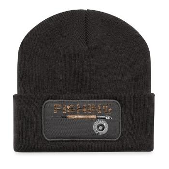 Fly fishing - Recycelte Patch Beanie - Dunkelgrau - Vorne