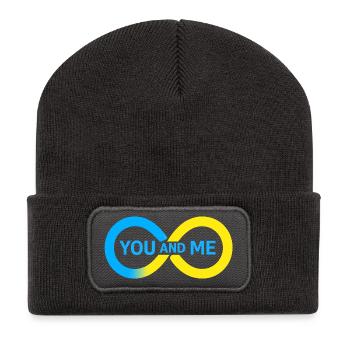 Vivid friendship illustration - Recycled Patch Beanie - dark grey - Front