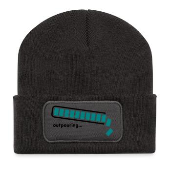 outpouring - Recycelte Patch Beanie - Dunkelgrau - Vorne