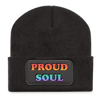 Proud Soul Gradient Typography - Recycled Patch Beanie - dark grey - Front
