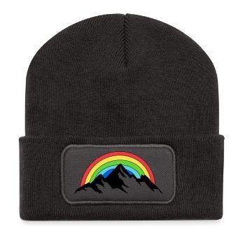 Mountain Rainbow Nature - Recycled Patch Beanie - dark grey - Front