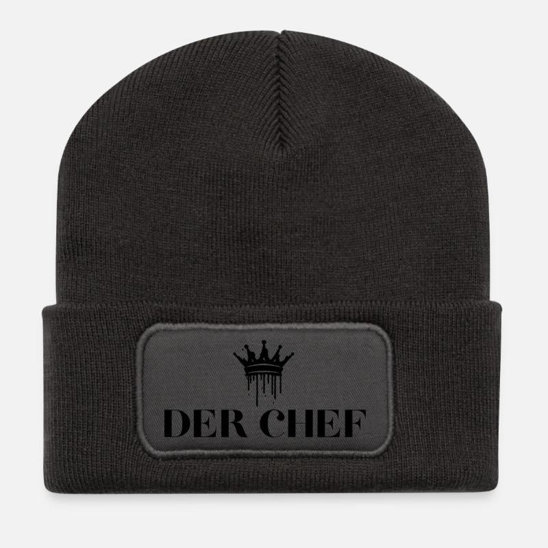 Der Chef Krone Chef Geschenke - Recycelte Patch Beanie - Dunkelgrau