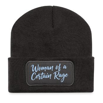 Woman Of A Certain Rage Statement Design - Recycled Patch Beanie - dark grey - Front