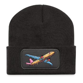 Aviateur d’avion Glace Enfants Garçons Pilote - Beanie recyclé à patch - charbon - Devant