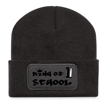 King of Recreation: Urban King of School - Recycled Patch Beanie - dark grey - Front