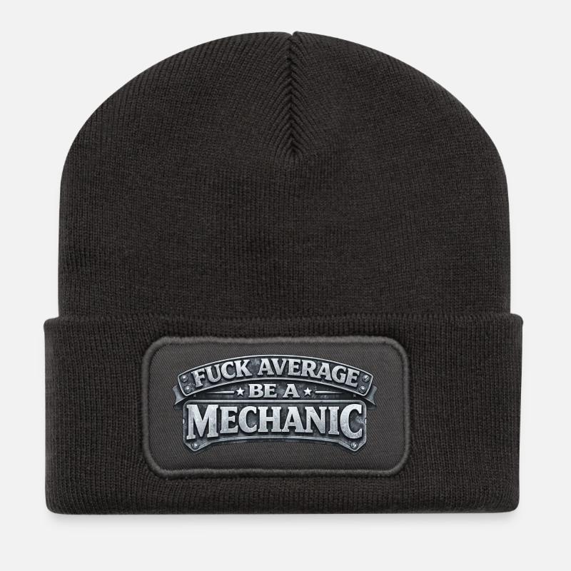 Stolzer Mechaniker – Leidenschaft & Können - Recycelte Patch Beanie - Dunkelgrau