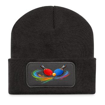 Tennis de table Chemise de raquette Sport de ping-pong - Beanie recyclé à patch - charbon - Devant