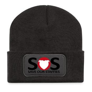 Sos staffies - 131 - Recycled Patch Beanie - dark grey - Front