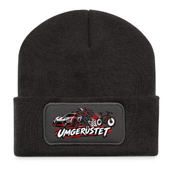 Vom Auto Aufs Fahrrad  - Recycelte Patch Beanie - Dunkelgrau - Vorne