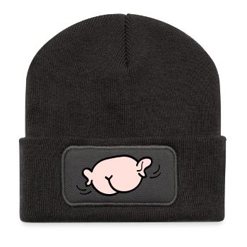 A flying ass with ears. - Recycled Patch Beanie - dark grey - Front