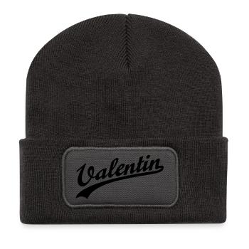 Valentin - Recycelte Patch Beanie - Dunkelgrau - Vorne