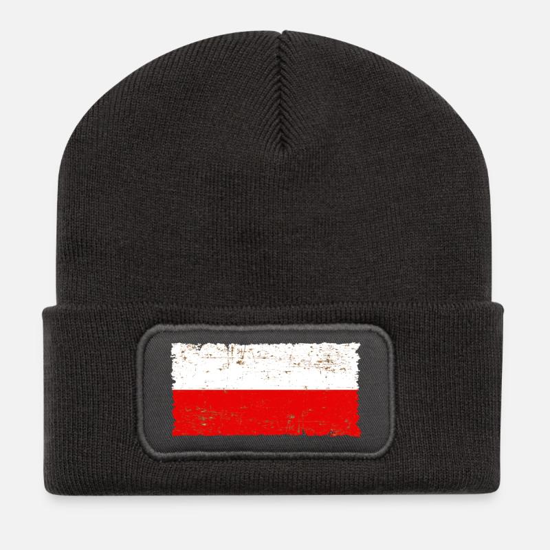 Pologne - Beanie recyclé à patch - charbon