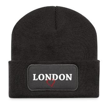 London - Recycelte Patch Beanie - Dunkelgrau - Vorne