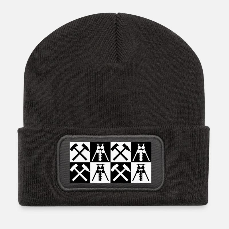 RUHRPOTT NEGATIV - Recycelte Patch Beanie - Dunkelgrau
