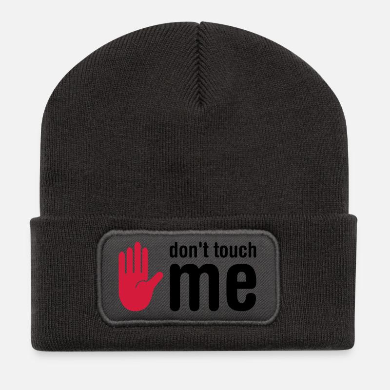don't touch me - Recycled Patch Beanie - dark grey