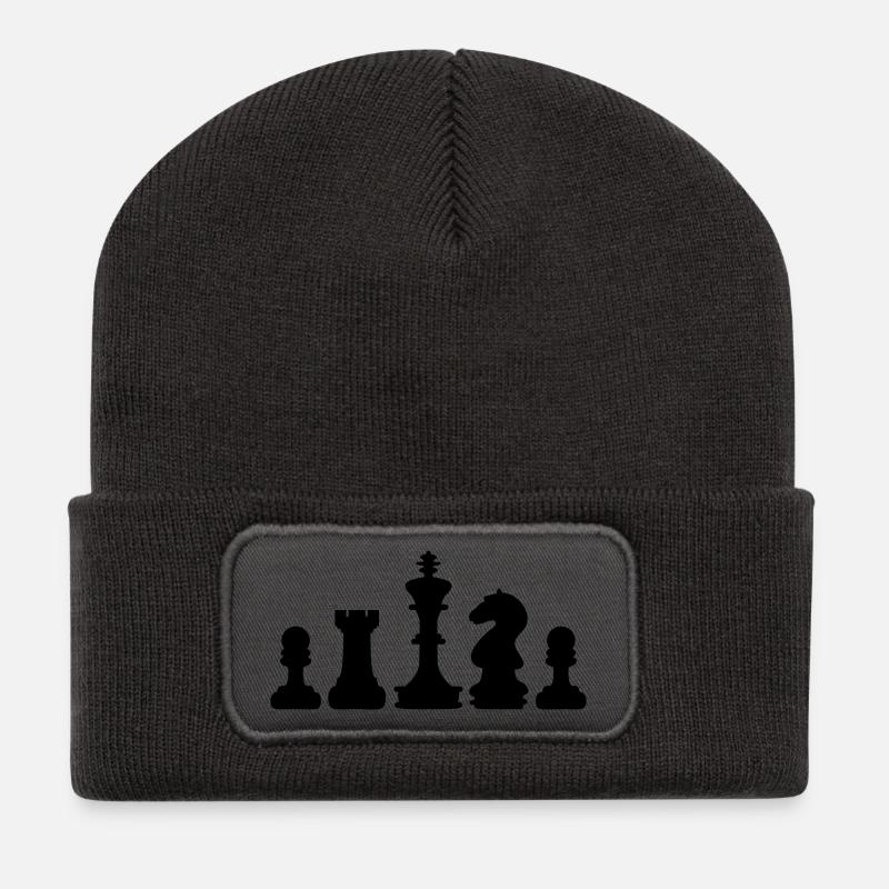 échecs - Beanie recyclé à patch - charbon