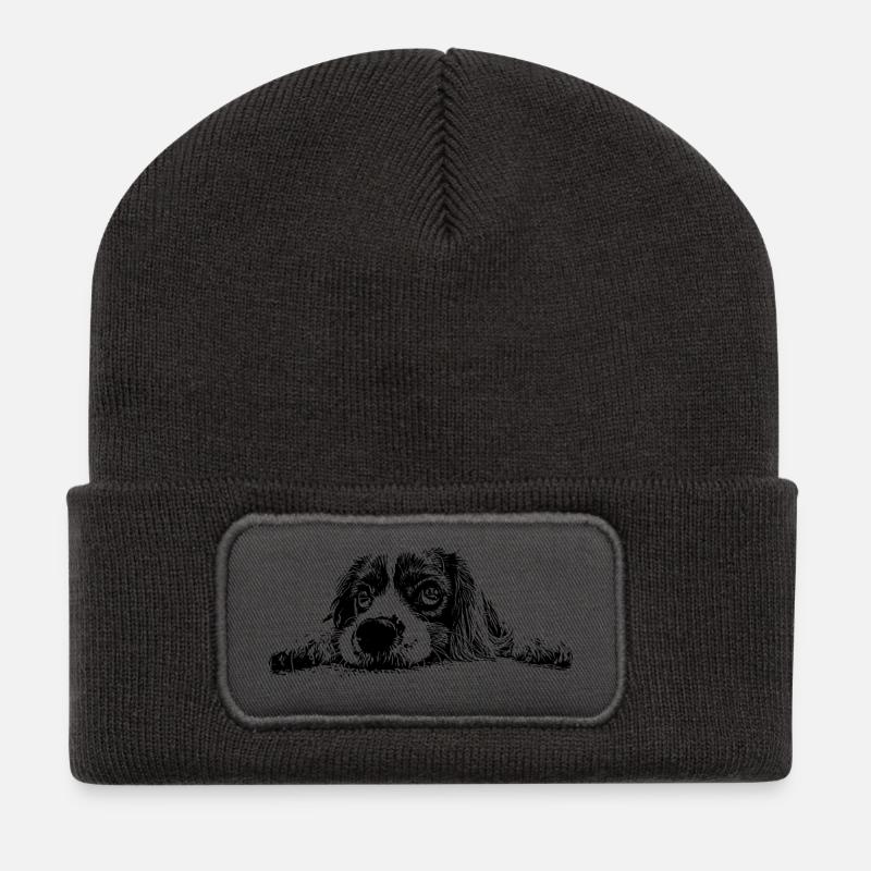 Cocker Spaniel - Beanie recyclé à patch - charbon