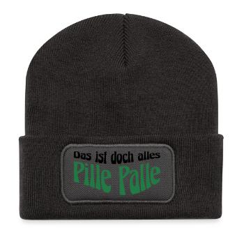 Pille Palle - Recycelte Patch Beanie - Dunkelgrau - Vorne