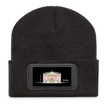 Berlin, Oper unter den Linden, Dessin - Beanie recyclé à patch - charbon - Devant