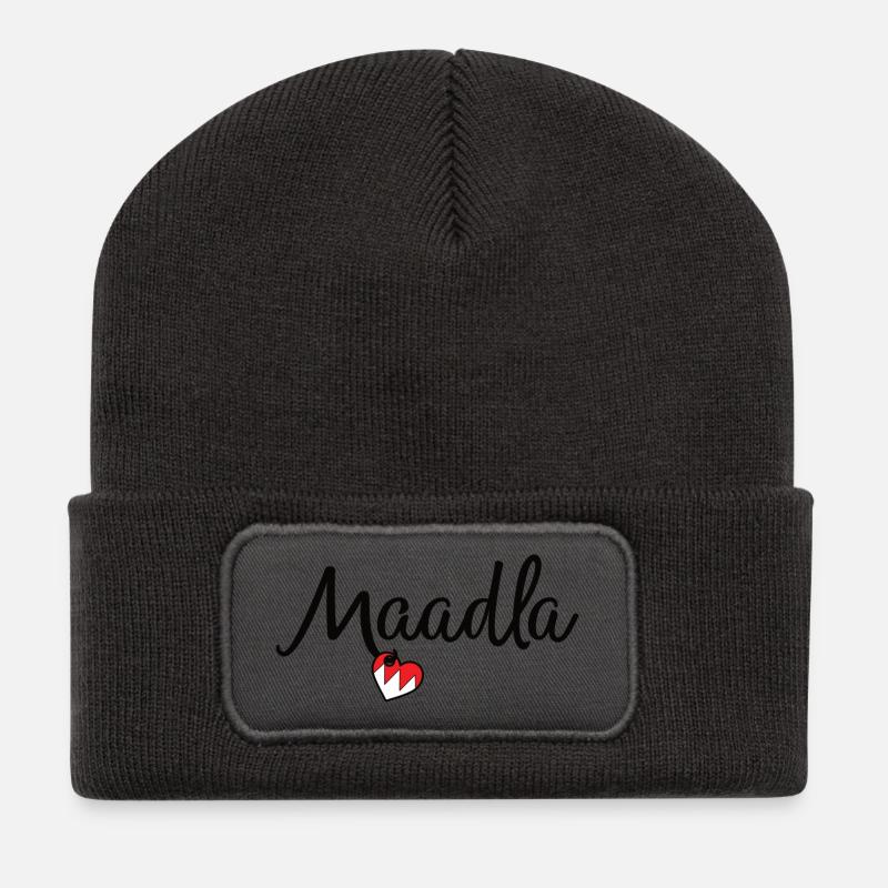 Maadla - Recycelte Patch Beanie - Dunkelgrau