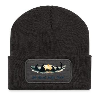 Stille Nacht heilige Nacht Krippe Weihnachten - Recycelte Patch Beanie - Dunkelgrau - Vorne