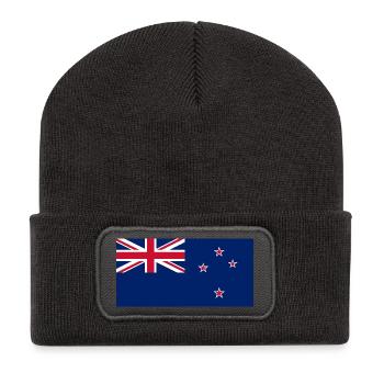 Neuseeland - Recycelte Patch Beanie - Dunkelgrau - Vorne