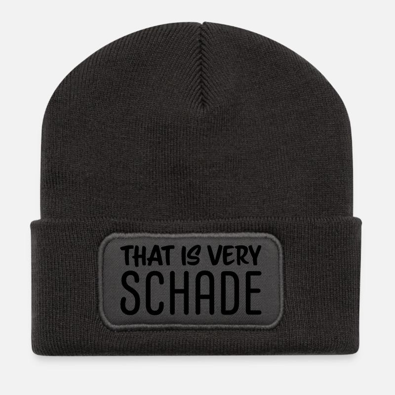 That is very schade - Recycelte Patch Beanie - Dunkelgrau