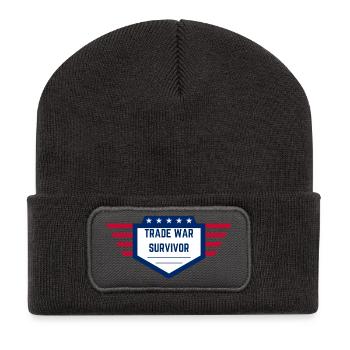 Trade War Survivor - US Edition - Recycelte Patch Beanie - Dunkelgrau - Vorne