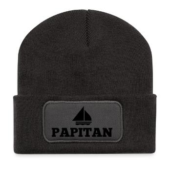 Papitän Father's Day Best Dad Anchor - Recycled Patch Beanie - dark grey - Front