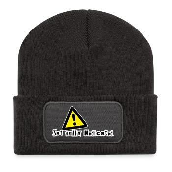 Not fully medicated - Recycled Patch Beanie - dark grey - Front