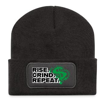 Répétition du grind de montée - Motivation - Beanie recyclé à patch - charbon - Devant