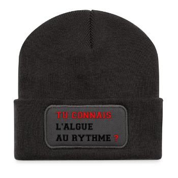 Kennst du den Seetang zum Rhythmus? - Recycelte Patch Beanie - Dunkelgrau - Vorne