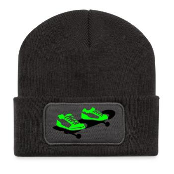 Skateboard - Beanie recyclé à patch - charbon - Devant