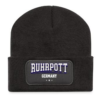 Ruhrpott Germany College Style - Recycled Patch Beanie - dark grey - Front