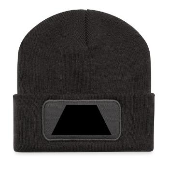 schwarzes Trapez - Recycelte Patch Beanie - Dunkelgrau - Vorne