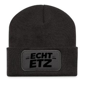 Echt etz - Recycelte Patch Beanie - Dunkelgrau - Vorne