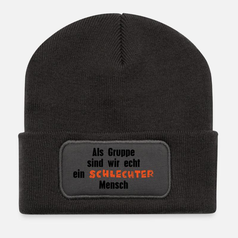 Bad person - Recycled Patch Beanie - dark grey