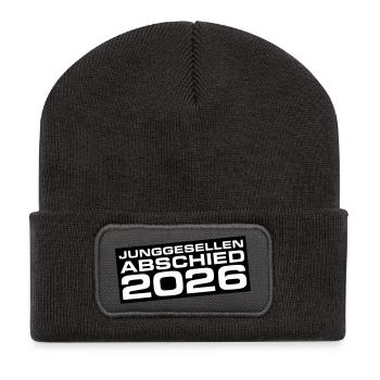 Junggesellenabschied 2026 Jga - Recycelte Patch Beanie - Dunkelgrau - Vorne