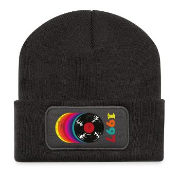 Vintage 1997 - Recycelte Patch Beanie - Dunkelgrau - Vorne
