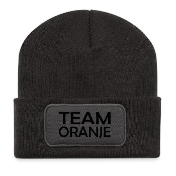 Team Oranje - Nederland - Niederlande Netherlands - Recycelte Patch Beanie - Dunkelgrau - Vorne